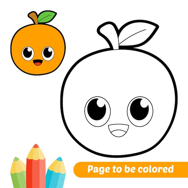 Coloring book for kids orange vector