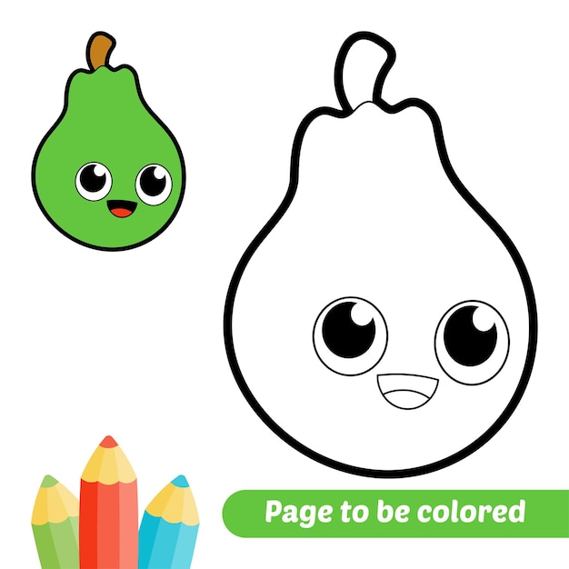 Coloring book for kids papaya vector