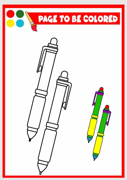 Coloring book for kids pen