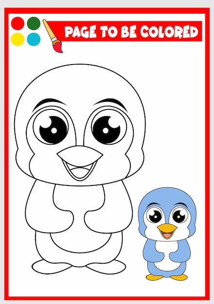 Coloring book for kids penguin