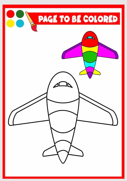 Coloring book for kids plane