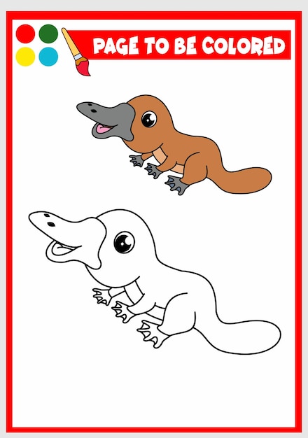 Coloring book for kids platypus