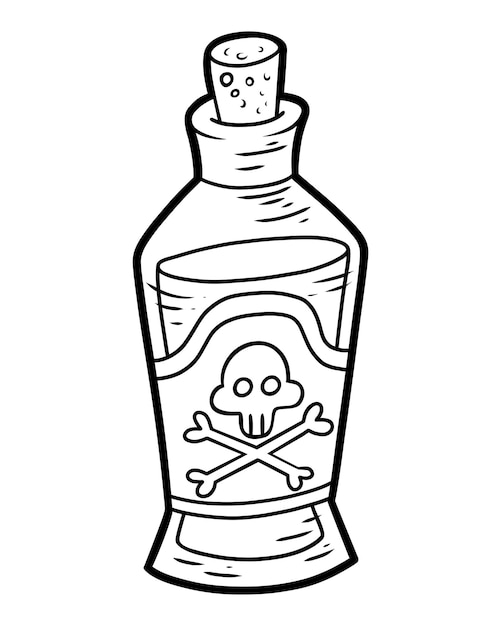 Coloring book for kids Poison in a bottle