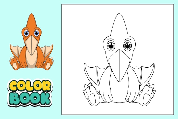 Coloring book for kids pteranodon