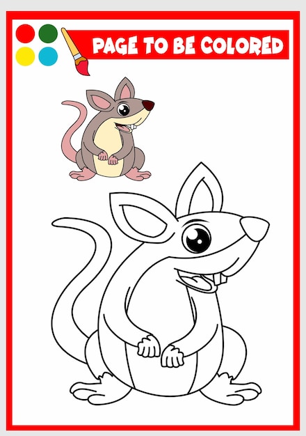 Coloring book for kids rat