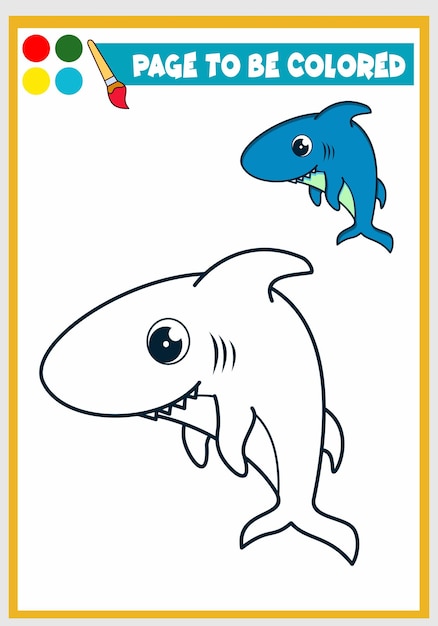 Coloring book for kids shark