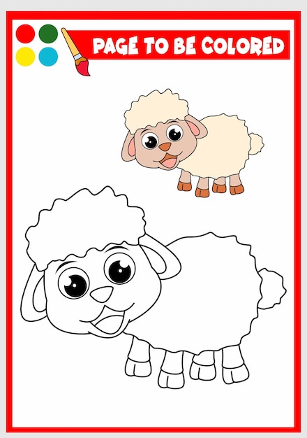 Coloring book for kids sheep