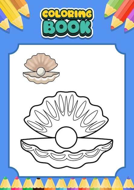 coloring book for kids shell