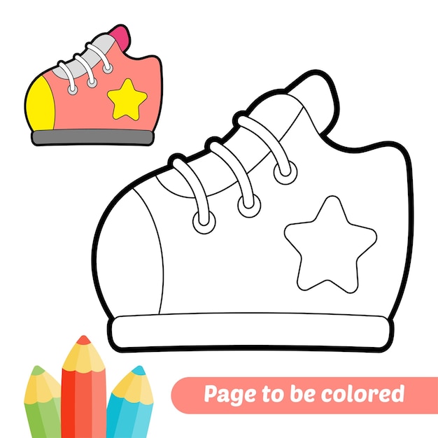 Coloring book for kids shoes vector