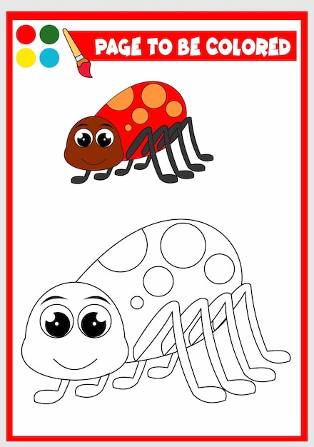 Coloring book for kids Spider