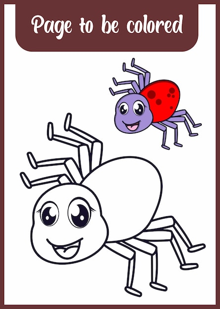 Coloring book for kids Spider