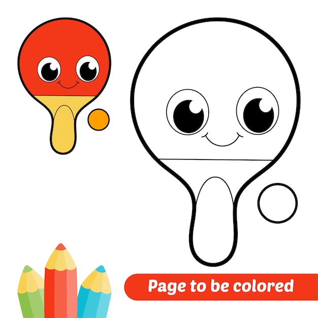 Vettore libro da colorare per bambini ping pong vettore
