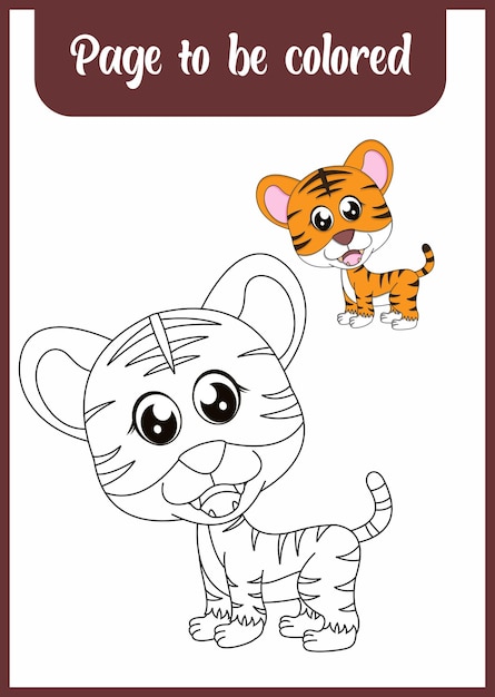 Coloring book for kids tiger