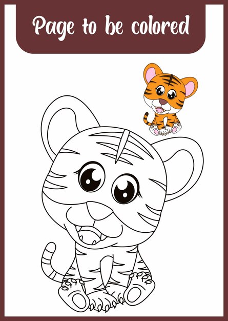 Coloring book for kids tiger