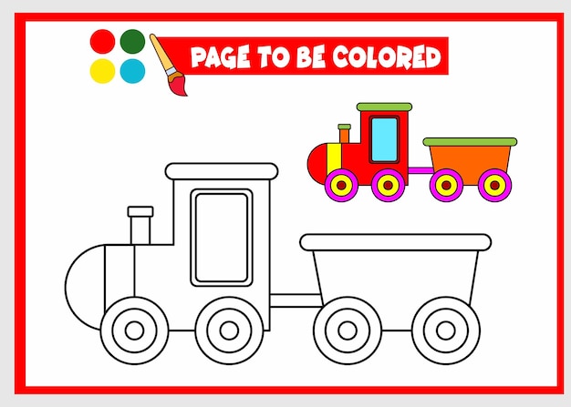 Coloring book for kids train