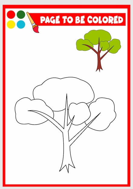 Coloring book for kids tree