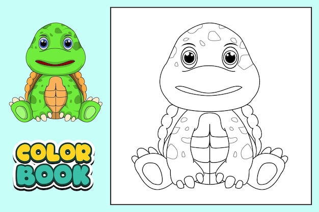 Coloring book for kids turtle