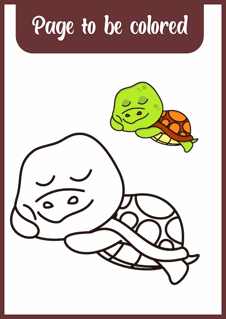 Coloring book for kids turtle