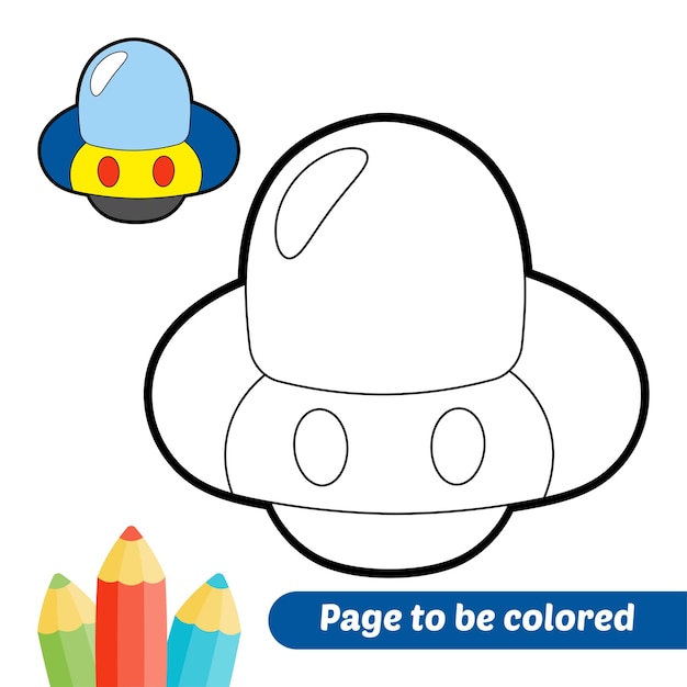 Coloring book for kids ufo vector