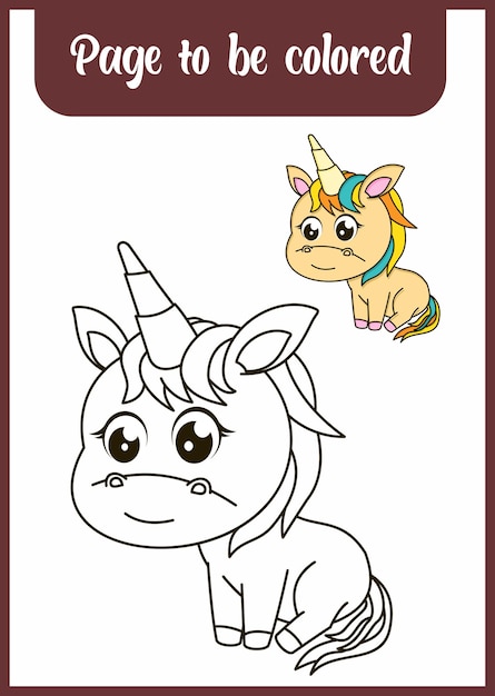 Coloring book for kids unicorn