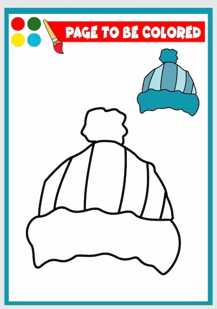 Coloring book for kids winter hat