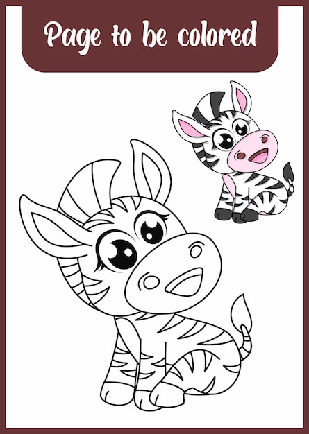 Coloring book for kids zebra