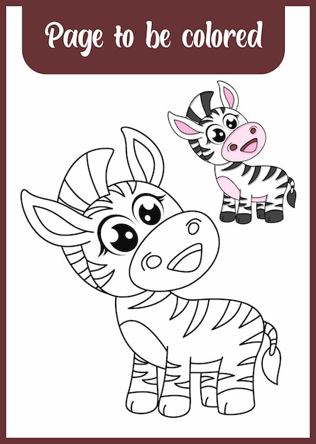 Coloring book for kids zebra
