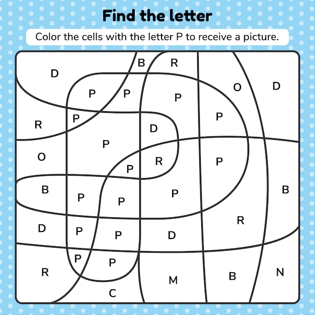 Coloring book letter for kids. worksheet for preschool, kindergarten and school age