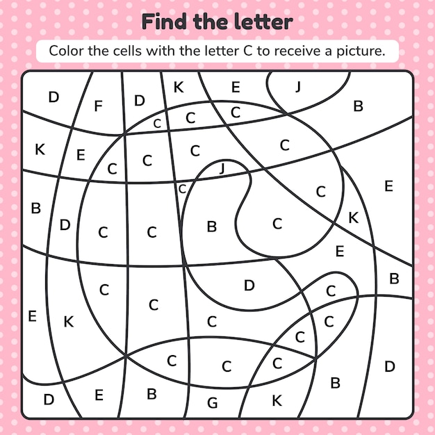 Coloring book letter for kids.