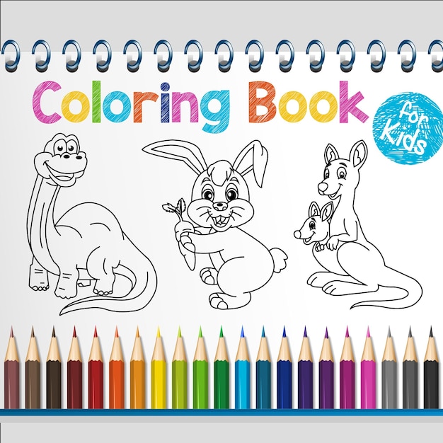 Coloring book line art vector design