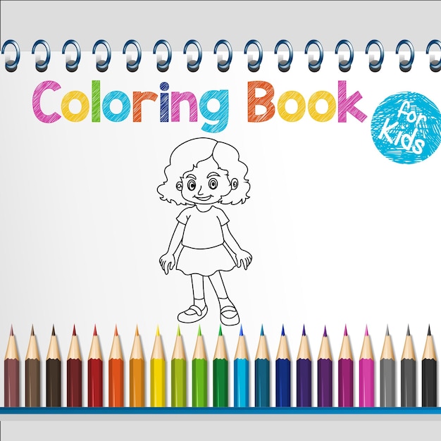 Coloring book line art vector design