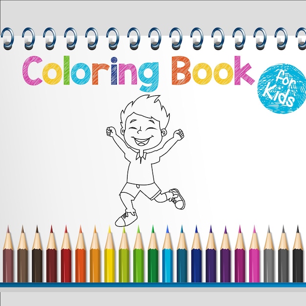 Libro da colorare linea arte disegno vettoriale