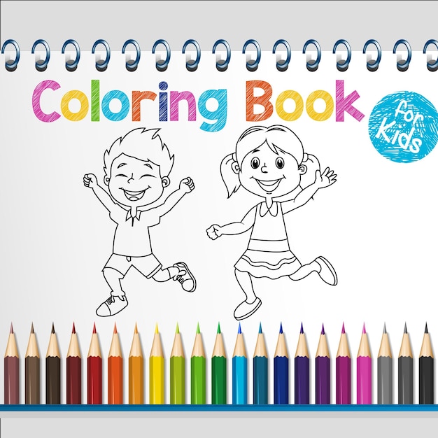 Coloring book line art vector design