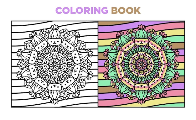 Coloring Book Mandala Cute For Kids