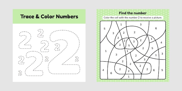 Coloring book number for kids.