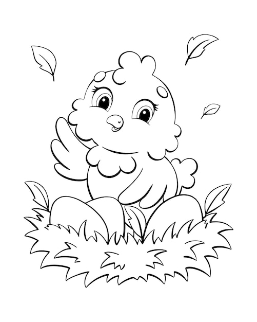 Coloring book page for kids Cartoon style character