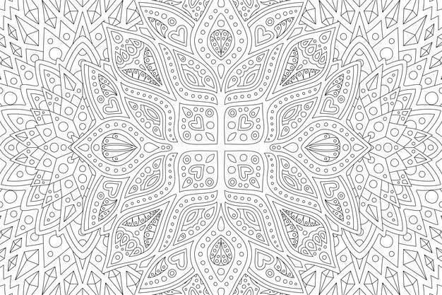 Coloring book page withabstract linear 