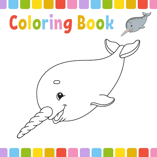 Coloring book pages for kids. Cute cartoon  illustration.