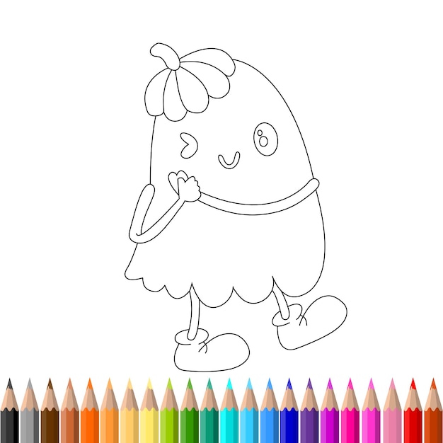 Vector coloring book pages line art vector art illastration