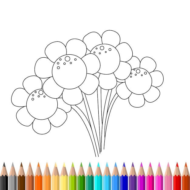 Vector coloring book pages line art vector art illastration