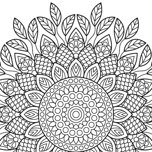 Coloring book pages Mandala