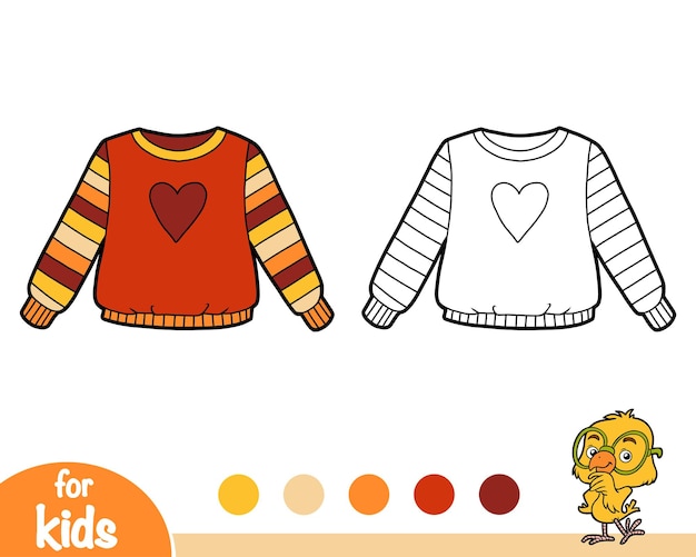 Coloring book pullover with a heart