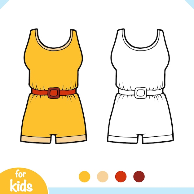 Coloring book retro swimsuit