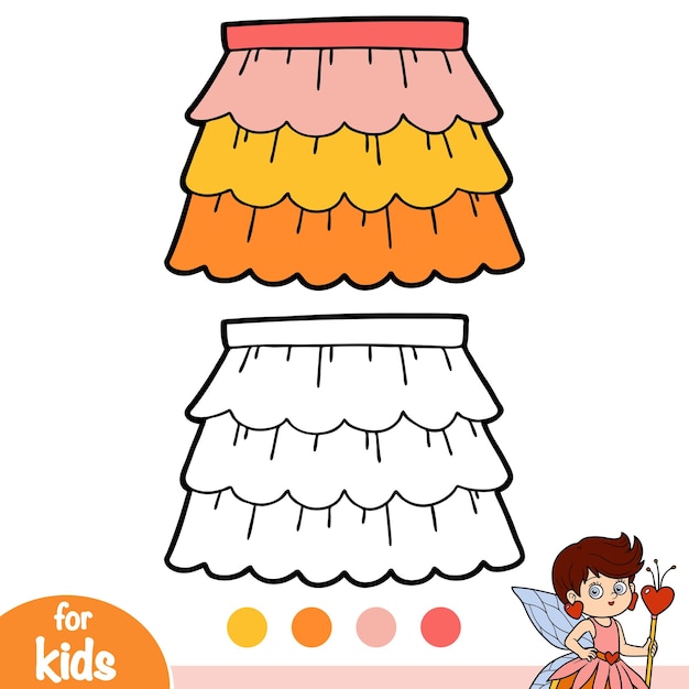 Coloring book ruffled skirt