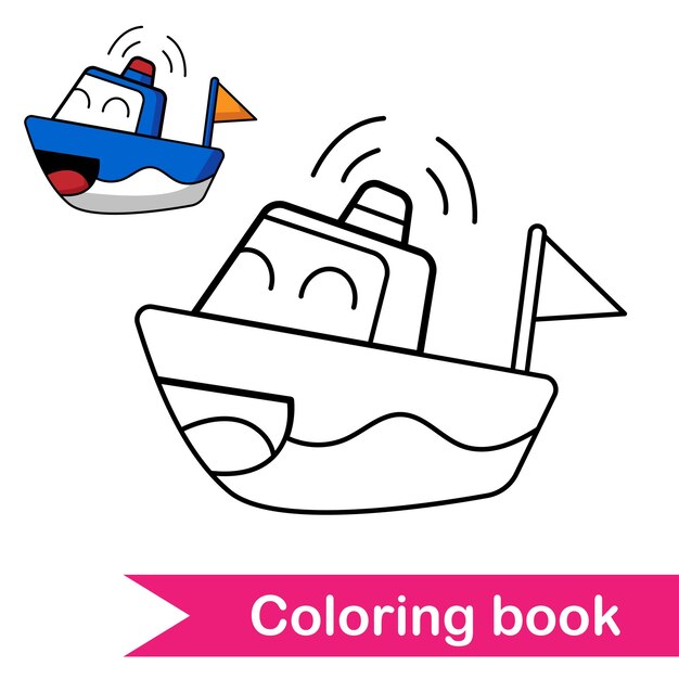 Coloring book sailboat vector image