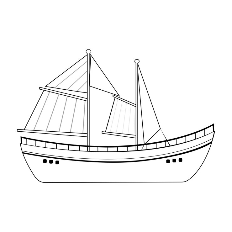 絵本 船の乗り物 スケッチデザイン