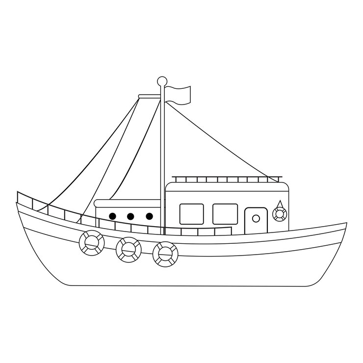 絵本 船の乗り物 スケッチデザイン