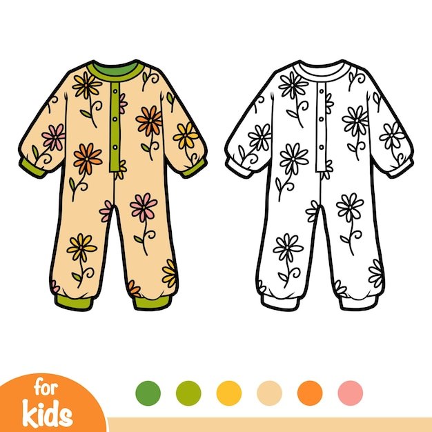 Coloring book Sleepsuit with flowers