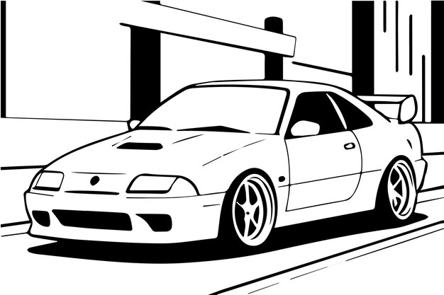 Vector coloring book street racing car vector