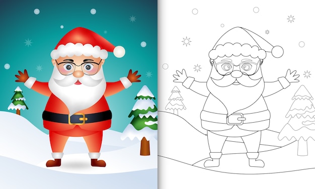 Libro da colorare con simpatici personaggi di babbo natale